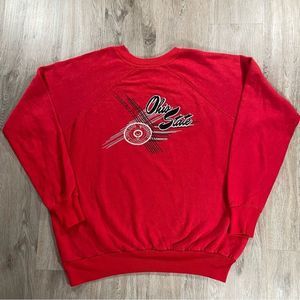 Vintage 1980s Velva Sheen Ohio State Buckeyes Sweatshirt College Size Medium Red